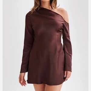 NWT Meshki Nikita Long Sleeve Dark Chocolate Dress 🤎
